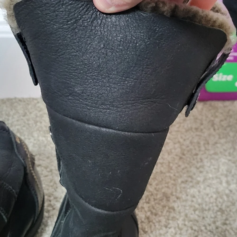 Women's Blondo Canada Mountain Winter Boots Black w/ Shearling Lining, Size 9.5M